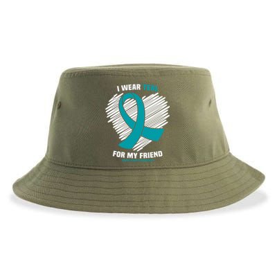 I Wear Teal For My Friend Sexual Assault Awareness Great Gift Sustainable Bucket Hat