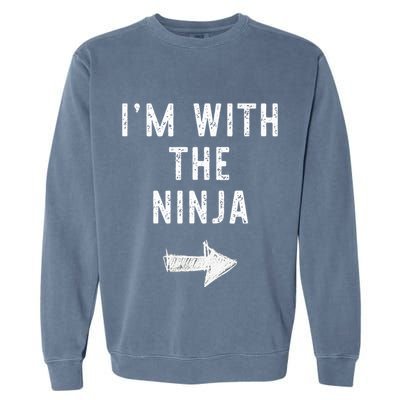 IM With The Ninja Costume Halloween Matching Couple Garment-Dyed Sweatshirt