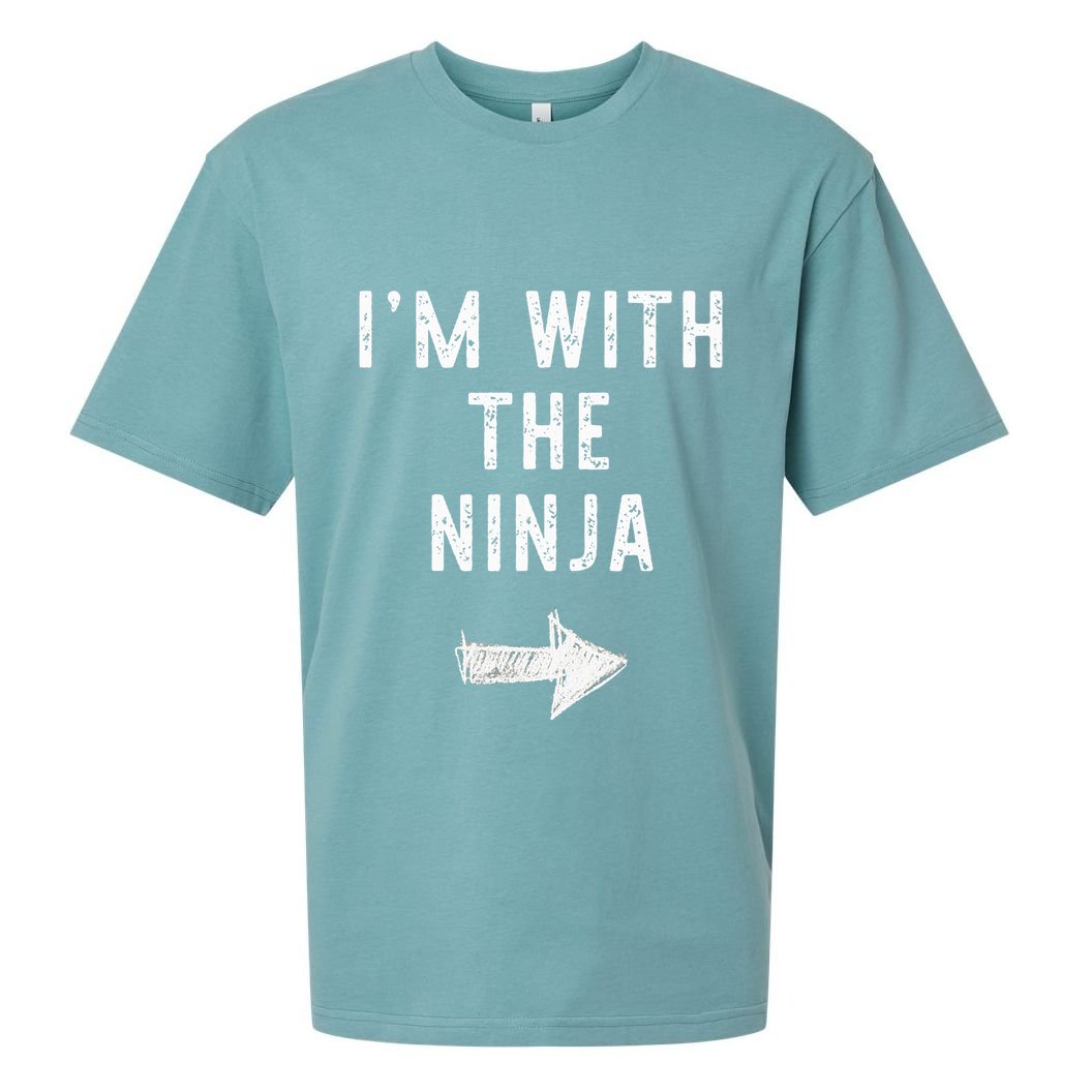 IM With The Ninja Costume Halloween Matching Couple Sueded Cloud Jersey T-Shirt
