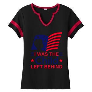 I Was The Child Left Behind Us Flag Ladies Halftime Notch Neck Tee