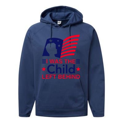 I Was The Child Left Behind Us Flag Performance Fleece Hoodie