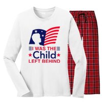 I Was The Child Left Behind Us Flag Women's Long Sleeve Flannel Pajama Set 