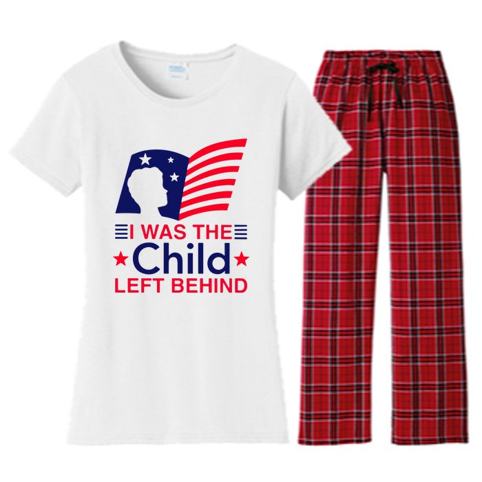 I Was The Child Left Behind Us Flag Women's Flannel Pajama Set