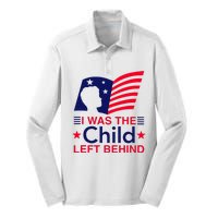 I Was The Child Left Behind Us Flag Silk Touch Performance Long Sleeve Polo