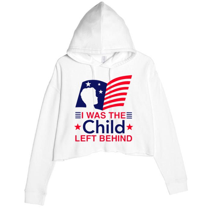 I Was The Child Left Behind Us Flag Crop Fleece Hoodie