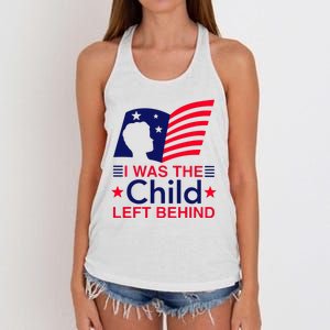 I Was The Child Left Behind Us Flag Women's Knotted Racerback Tank