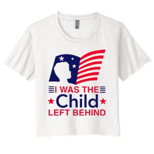 I Was The Child Left Behind Us Flag Women's Crop Top Tee