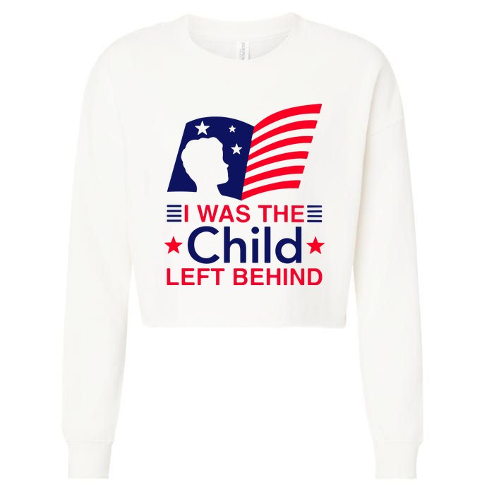 I Was The Child Left Behind Us Flag Cropped Pullover Crew