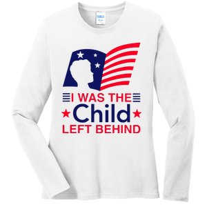 I Was The Child Left Behind Us Flag Ladies Long Sleeve Shirt