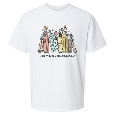 Im With The Banned Funny Book Readers I Read Banned Books Sueded Cloud Jersey T-Shirt