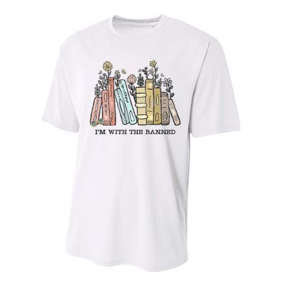 Im With The Banned Funny Book Readers I Read Banned Books Performance Sprint T-Shirt