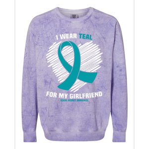 I Wear Teal For My Friend Sexual Assault Awareness Gift Colorblast Crewneck Sweatshirt