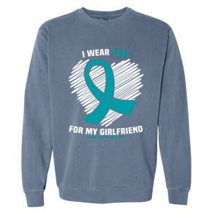 I Wear Teal For My Friend Sexual Assault Awareness Gift Garment-Dyed Sweatshirt