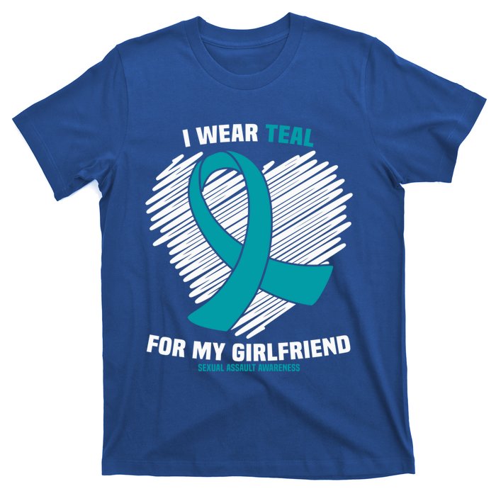 I Wear Teal For My Friend Sexual Assault Awareness Gift T-Shirt