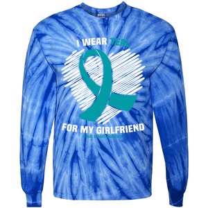 I Wear Teal For My Friend Sexual Assault Awareness Gift Tie-Dye Long Sleeve Shirt