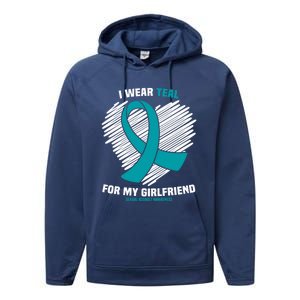 I Wear Teal For My Friend Sexual Assault Awareness Gift Performance Fleece Hoodie