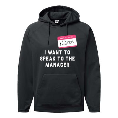 I Want To Speak To The Manager Karen Halloween Costume Funny Performance Fleece Hoodie