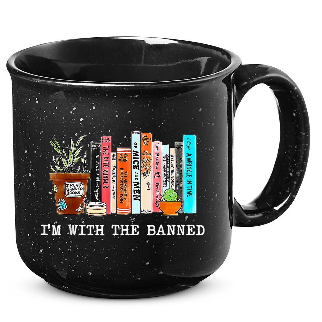 I'm With The Banned Banned Books Reading Books 15oz Campfire Ceramic Mug