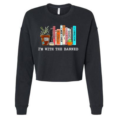 I'm With The Banned Banned Books Reading Books Cropped Pullover Crew