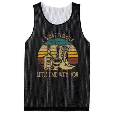 I Want Tequila Little Time With You Cowboy Boots Rodeo Howdy Mesh Reversible Basketball Jersey Tank