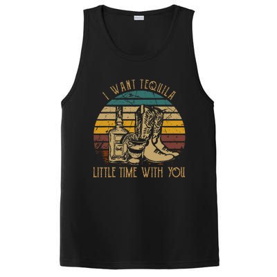 I Want Tequila Little Time With You Cowboy Boots Rodeo Howdy PosiCharge Competitor Tank