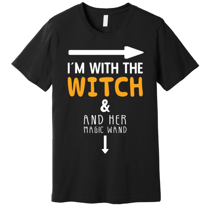 Im With The Witch Couples Costume For Halloween Premium T-Shirt