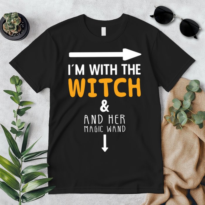 Im With The Witch Couples Costume For Halloween Premium T-Shirt