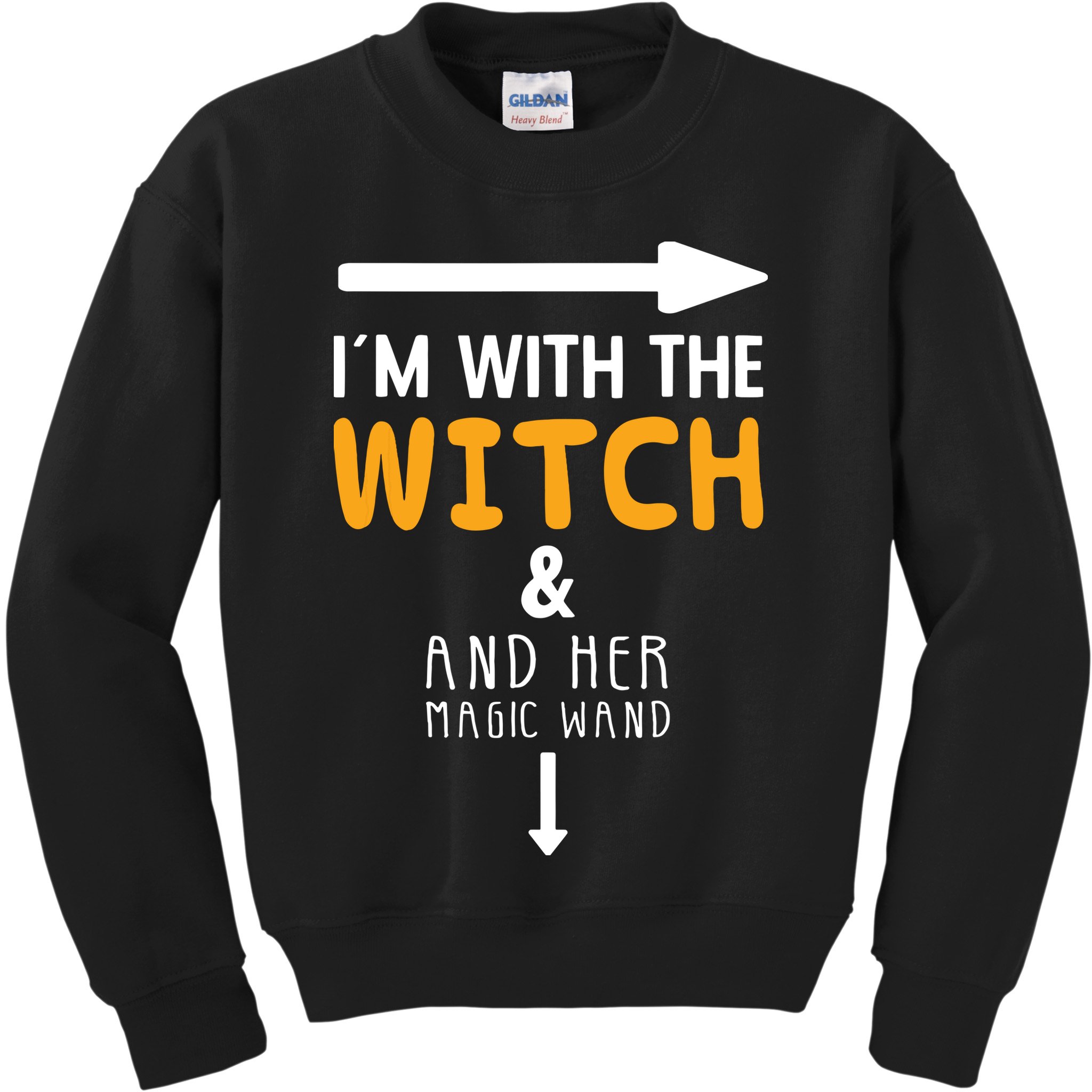 Im With The Witch Couples Costume For Halloween Kids Sweatshirt