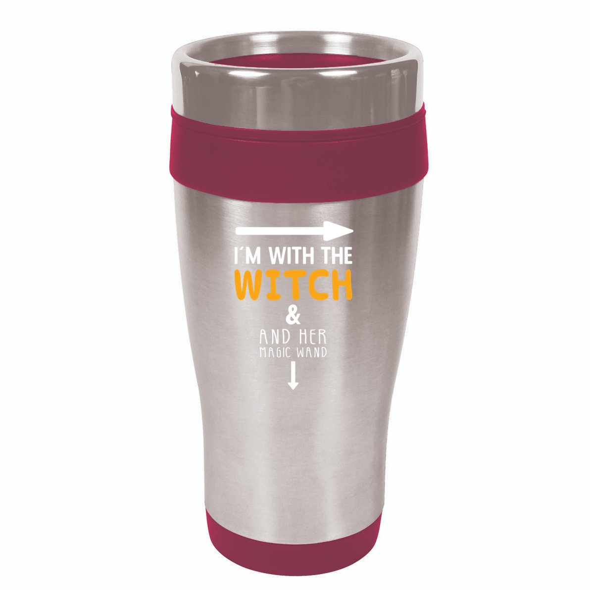 Im With The Witch Couples Costume For Halloween 16oz Travel Tumbler