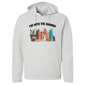 Im With The Banned Funny Book Readers I Read Banned Books Design Performance Fleece Hoodie