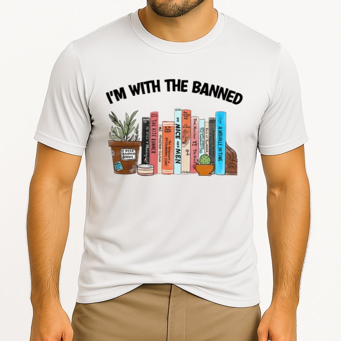 Im With The Banned Funny Book Readers I Read Banned Books Design Cooling Performance Crew T-Shirt