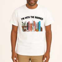 Im With The Banned Funny Book Readers I Read Banned Books Design Tall T-Shirt