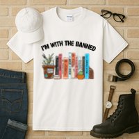 Im With The Banned Funny Book Readers I Read Banned Books Design Tall T-Shirt