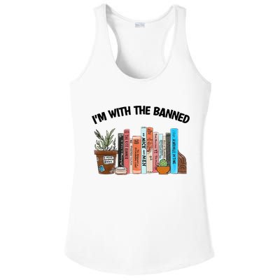 Im With The Banned Funny Book Readers I Read Banned Books Design Ladies PosiCharge Competitor Racerback Tank