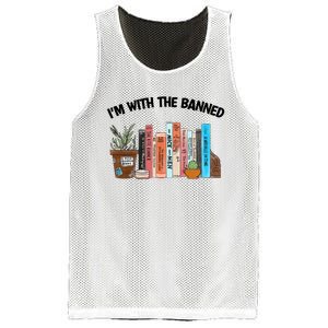 Im With The Banned Funny Book Readers I Read Banned Books Design Mesh Reversible Basketball Jersey Tank