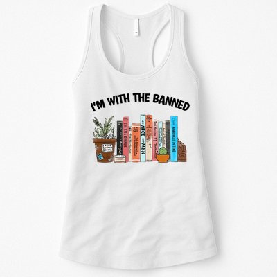 Im With The Banned Funny Book Readers I Read Banned Books Design Womens Tank Top