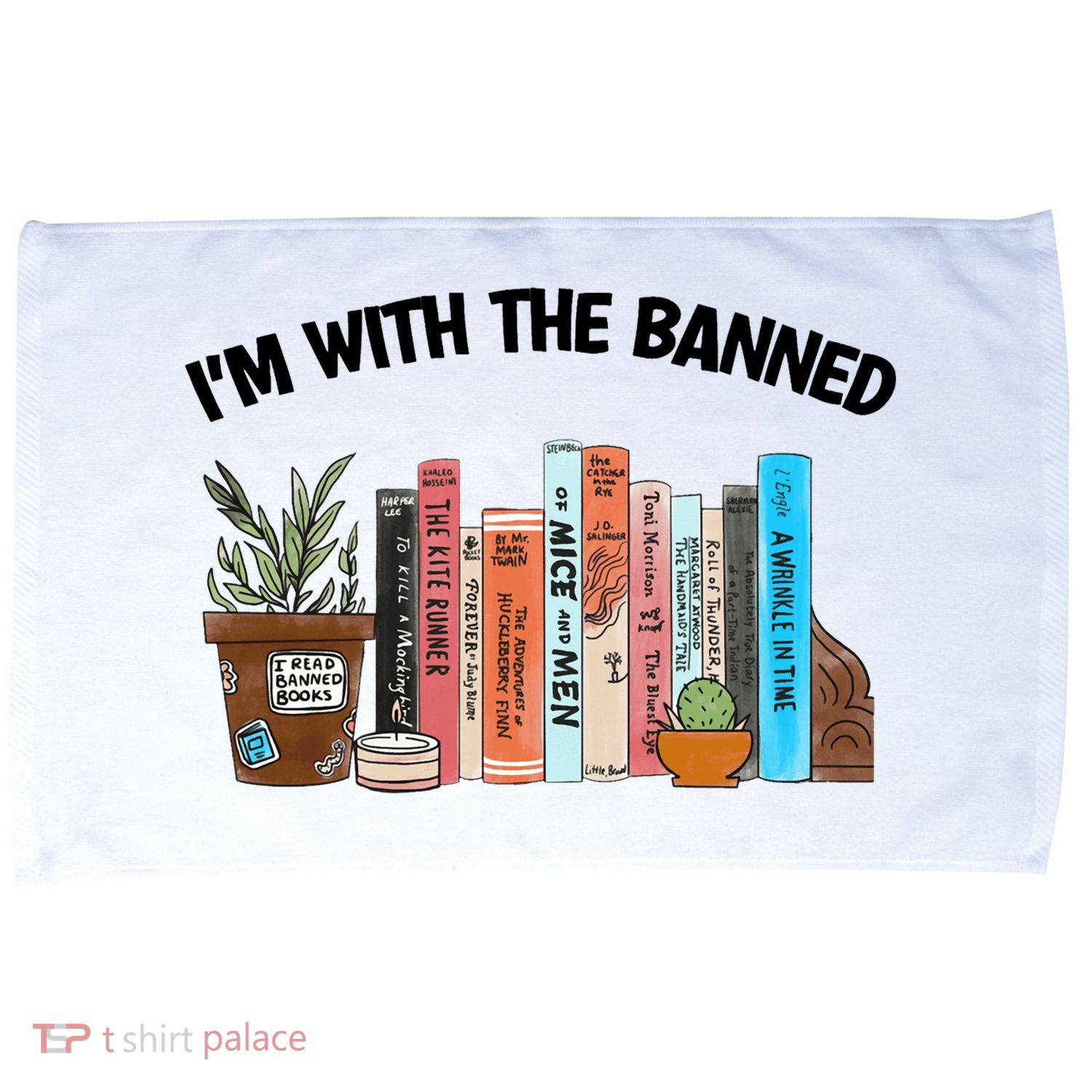 Im With The Banned Funny Book Readers I Read Banned Books Design Microfiber Hand Towel
