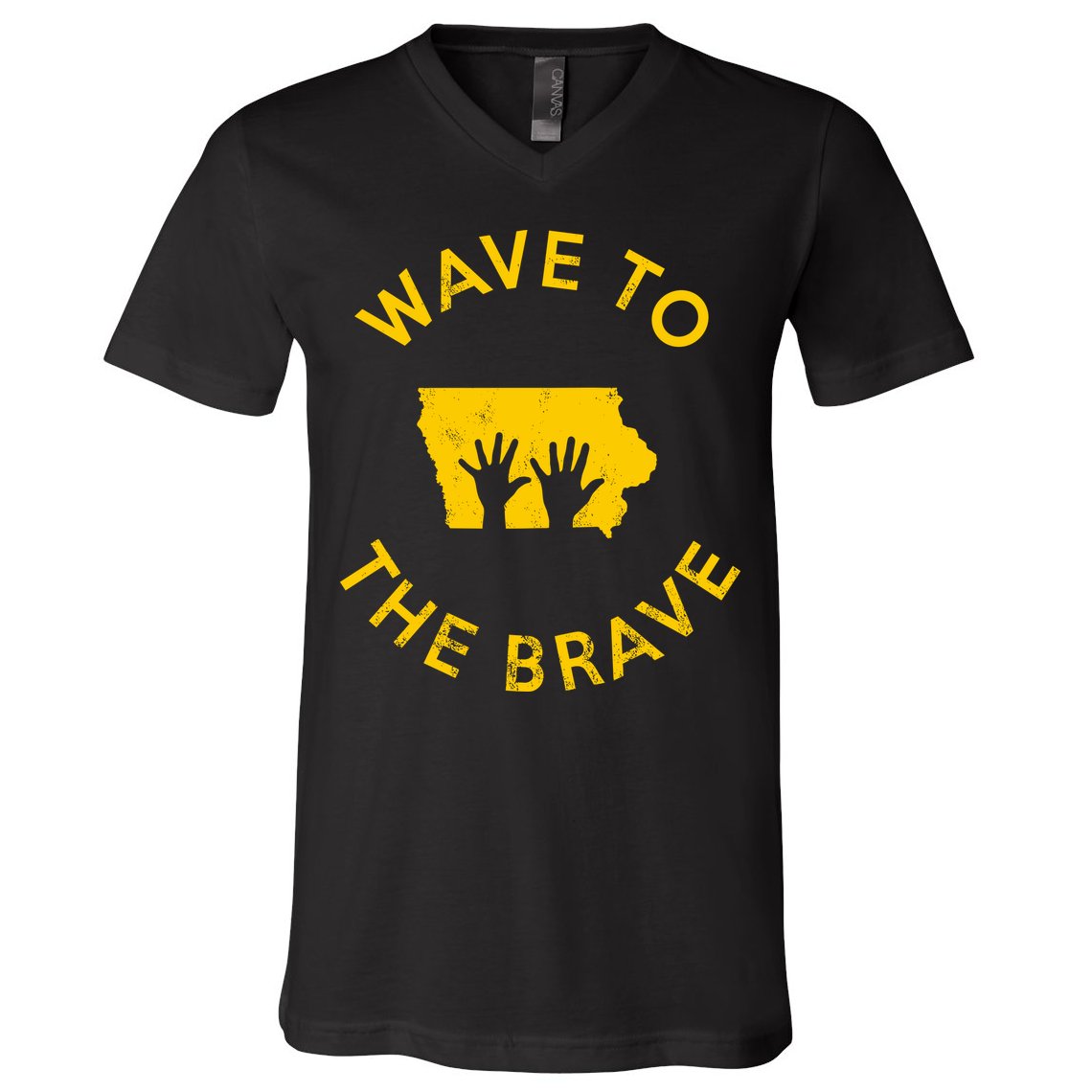 Iowa Wave To The Brave Football Childrens Hospital V-Neck T-Shirt