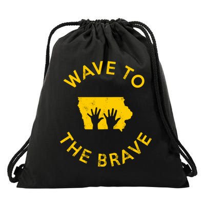 Iowa Wave To The Brave Football Childrens Hospital Drawstring Bag