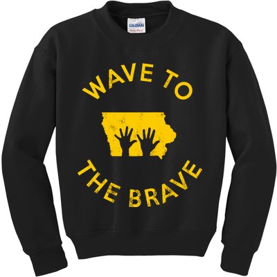 Iowa Wave To The Brave Football Childrens Hospital Kids Sweatshirt
