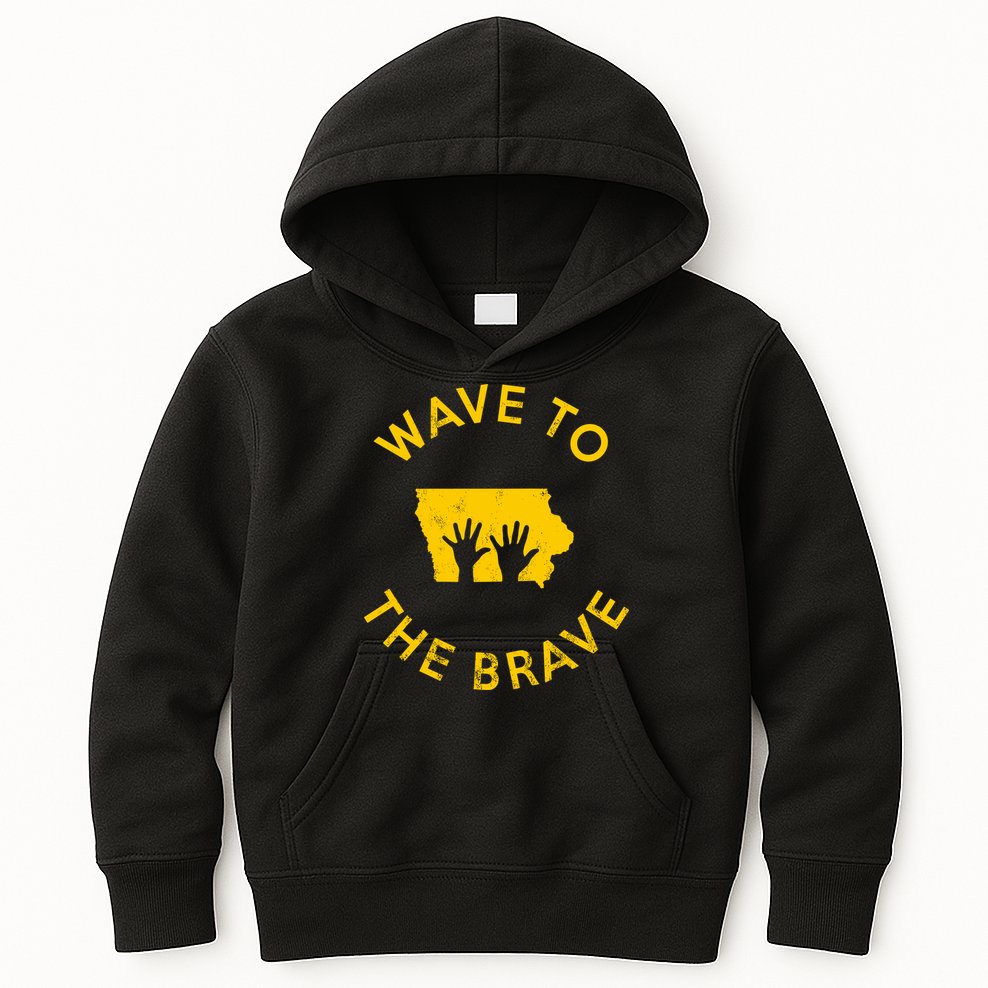 Iowa Wave To The Brave Football Childrens Hospital Kids Hoodie