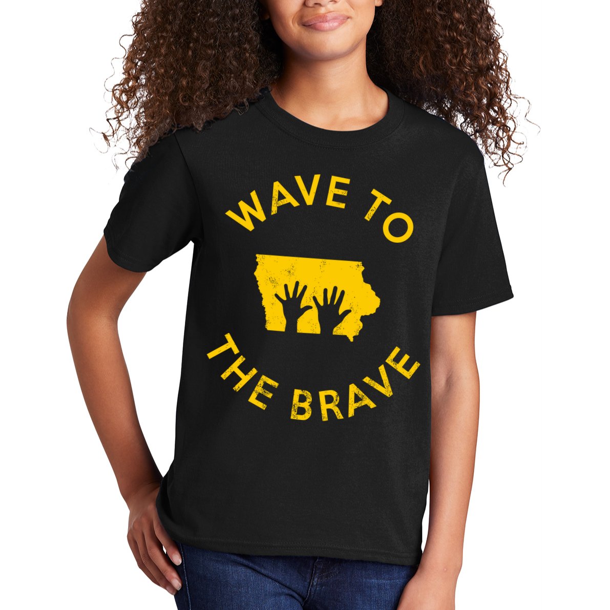 Iowa Wave To The Brave Football Childrens Hospital Kids T-Shirt
