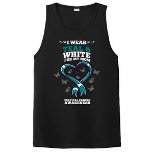 I Wear Teal And White For My Mom Cervical Cancer Awareness Gift PosiCharge Competitor Tank