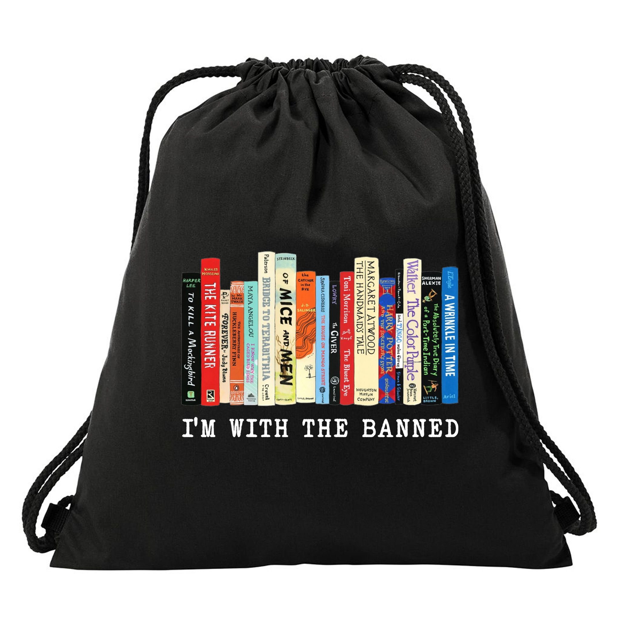 I'm With The Banned Drawstring Bag