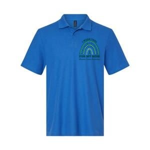 I Wear Teal For My Mom Ovarian Cancer Awareness Rainbow Gift Softstyle Adult Sport Polo