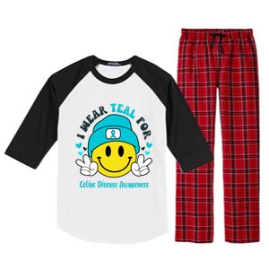 I Wear Teal For Celiac Disease Awareness Gift Raglan Sleeve Pajama Set