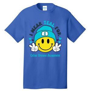 I Wear Teal For Celiac Disease Awareness Gift Tall T-Shirt