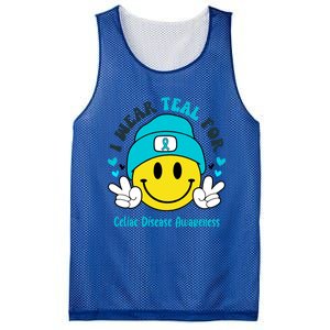 I Wear Teal For Celiac Disease Awareness Gift Mesh Reversible Basketball Jersey Tank