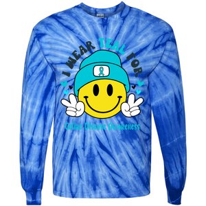 I Wear Teal For Celiac Disease Awareness Gift Tie-Dye Long Sleeve Shirt