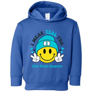 I Wear Teal For Celiac Disease Awareness Gift Toddler Hoodie